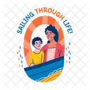 Sailing Adventure Fun Motherhood Icon