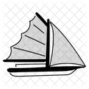 Half Tone Sail Boat Illustration Sailing Vessel Yacht Icon