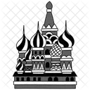 Black Monochrome Saint Basils Cathedral Illustration Landmarks Icons Symbol