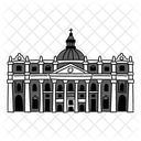 Black Monochrome Saint Peter Basilica Cathedral Illustration Landmarks Icons Icon
