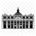 Black Monochrome Saint Peter Basilica Cathedral Illustration Landmarks Icons Symbol