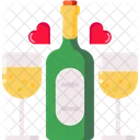 Saint Valentin Rendez Vous Diner Icône