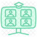 Icone De Linha Duotonica De Sala De Aula Virtual Icon