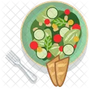 Baguette Salad Vegetable Icon