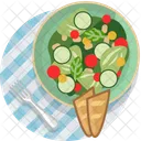 Salad Vegetable Baguette Icon
