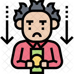 Salary Decrease Icon - Download in Colored Outline Style