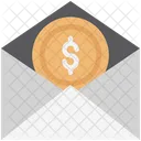 Coin In Envelope Dollar In Envelope Financial Email Icon