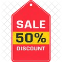 Fifty Percent Discount Fifty Percent Sale Sale Icon