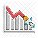 Sales down rocket chart  Icon