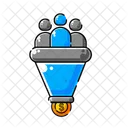 Sales Funnel With Coin And A Group Of People Icon