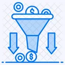 Sales Funnel Data Collection Marketing Filtration Icon