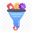 Sales Funnel Filtration Conversion Icon