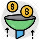 Sales Funnel Money Filtration Money Extraction Icon