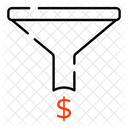 Funnel Filtration Money Extraction Icon