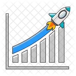 Sales increased rocket chart  Icon