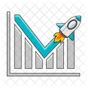 Sales rocket chart  Icon