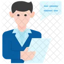 Salesman Contract Business Icon
