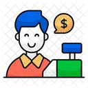 Salesman Marketer Merchant Icon