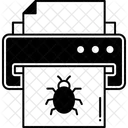 Salida Infectada Impresion De Malware Virus De Impresora Icono