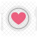 Salle A Manger Fourchette Signe Coeur Icon