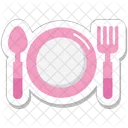 Salle A Manger Assiette Fourchette Icon
