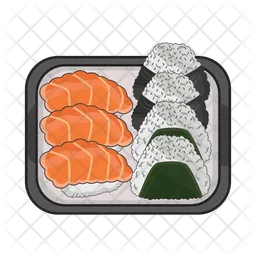 Salmon sushi and onigiri  Icon