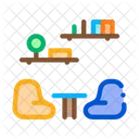 Lounge Stuhle Zuhause Symbol