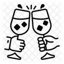 Saludos Brindis Tintineo Icono