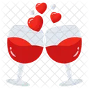 Salud Brindis Vino Icono