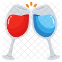Saludos Tintineo De Copas Brindis Icono