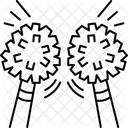 Saludos Pompones Porristas Icono