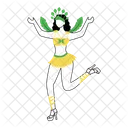 Samba Dancer Brazil Girl Silhouette アイコン