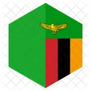 Sambia Flagge Sechseck Symbol