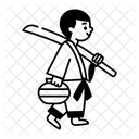 Samurai Man Swordsman Fighter Icon