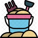 Sand Bucket Beach Summer Icon