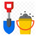 Sand Bucket And Shovel  Icon