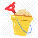 Summer Sand Bucket Beach Umbrella Icon