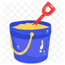 Beach Toys Sand Bucket Sand Basket Icon