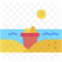 Sand Bucket Leisure Summer Icon