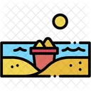 Sand Bucket Leisure Summer Icon