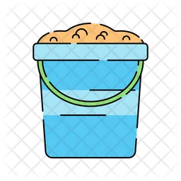 Sand bucket with sand  Icon