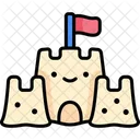 Sand Castle Kawaii Summer Icon