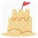 Summer Sand Bucket Beach Umbrella Icon