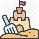 Sand Castle Sand Toy Shovel Icon