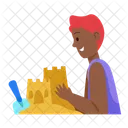 Sand Castle Play Boy Icon