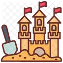 Sand Castle Beach Fun Beach Trip Icon