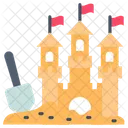 Sand Castle Beach Fun Beach Trip Icon