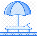 Sand Lounger Umbrella Icon