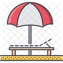 Sand Lounger Umbrella Icon