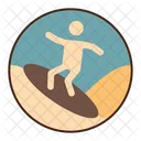 Sand Surfing Sand Activity Icon